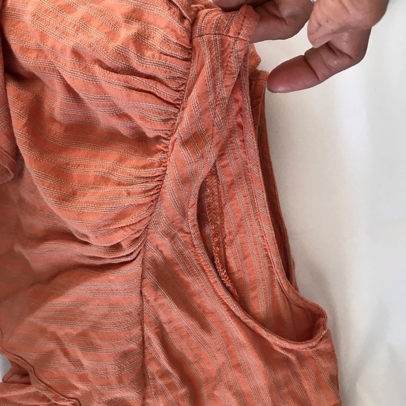 🦊FREE PEOPLE The Rosemary Ruffled Rust Tie Front Crop Top - Picture 6 of 8